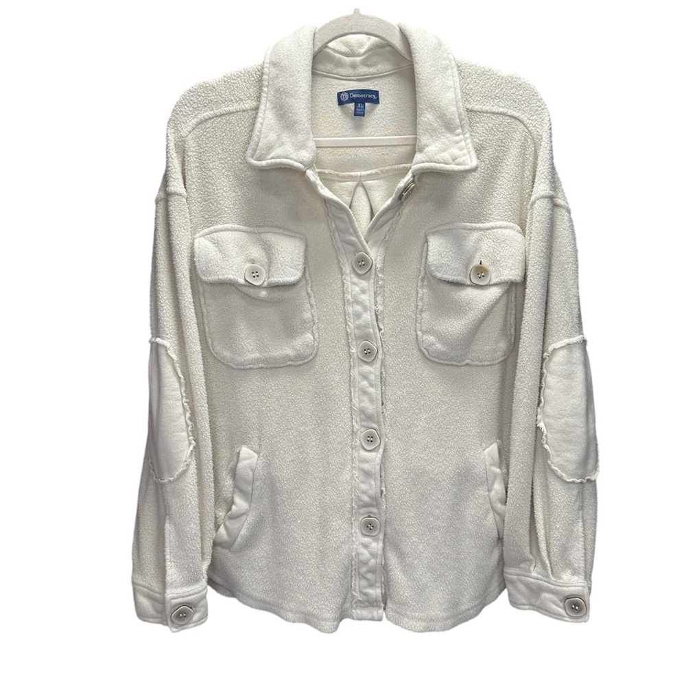 Democracy Ivory Shacket Sherpa Shacket XL